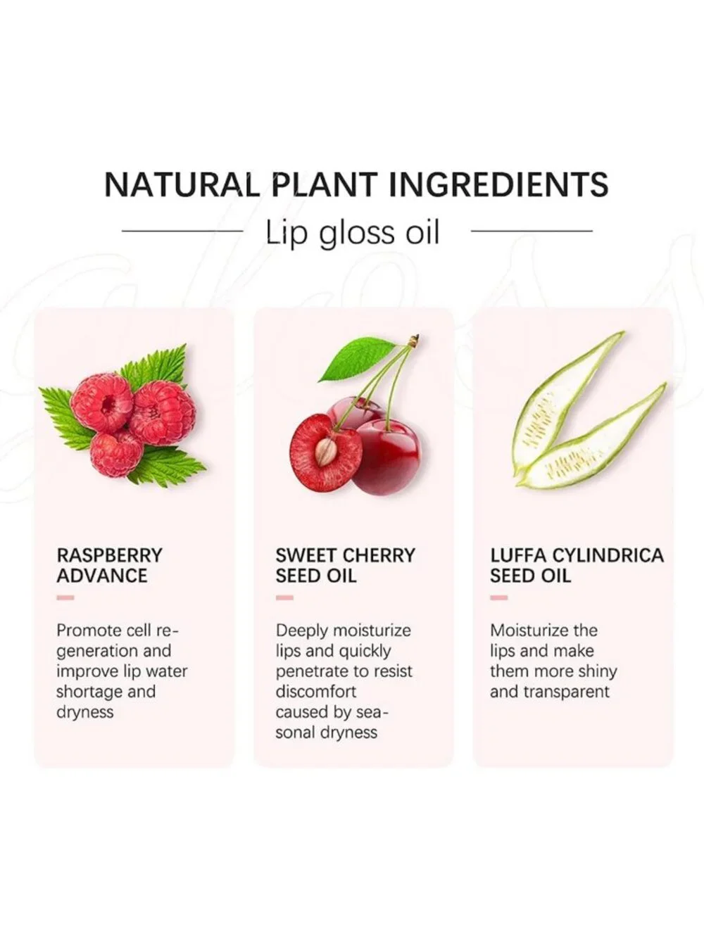 5-Color Hydrating Lip Glow Oil Set - Non-Sticky Cherry Lip Gloss & Moisturizing